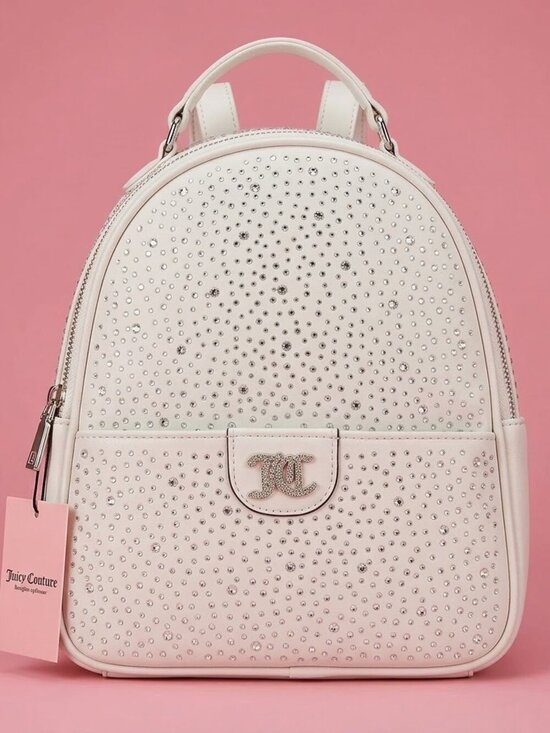 Juicy Couture Handbags - NWT Juicy Couture Silver Bling Cream Mini Backpack Purse